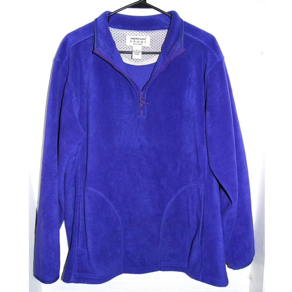 Women's Vintage Quarter Zip Sweater Size Large 80s Lady Foot Locker Sport Purple